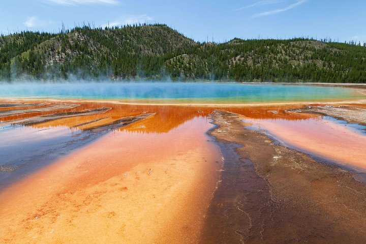 The Grand Prismatic Spring shows off nature's rainbow of colors